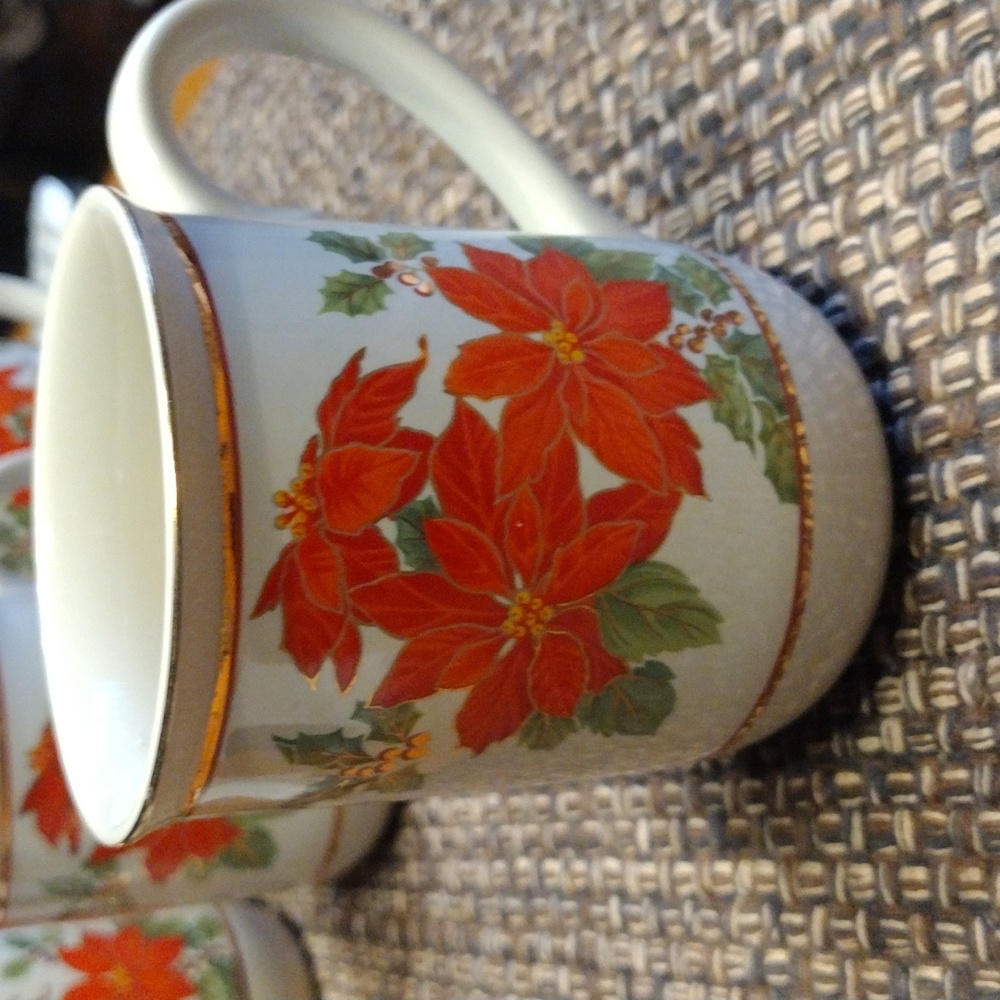 4 OTAGIRI poinsettia mugs set